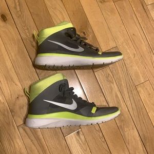 Neon and grey Nike high tops